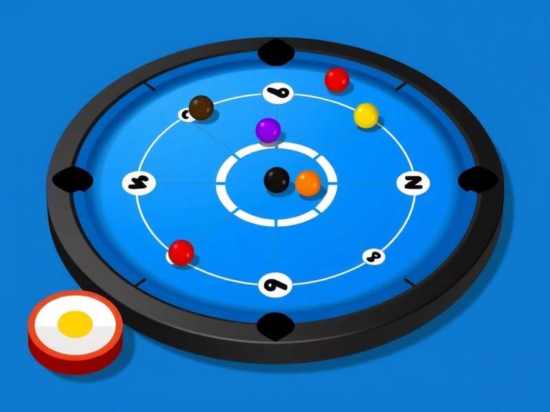 Professional Carrom Pool disc game setup with strategic piece positioning
