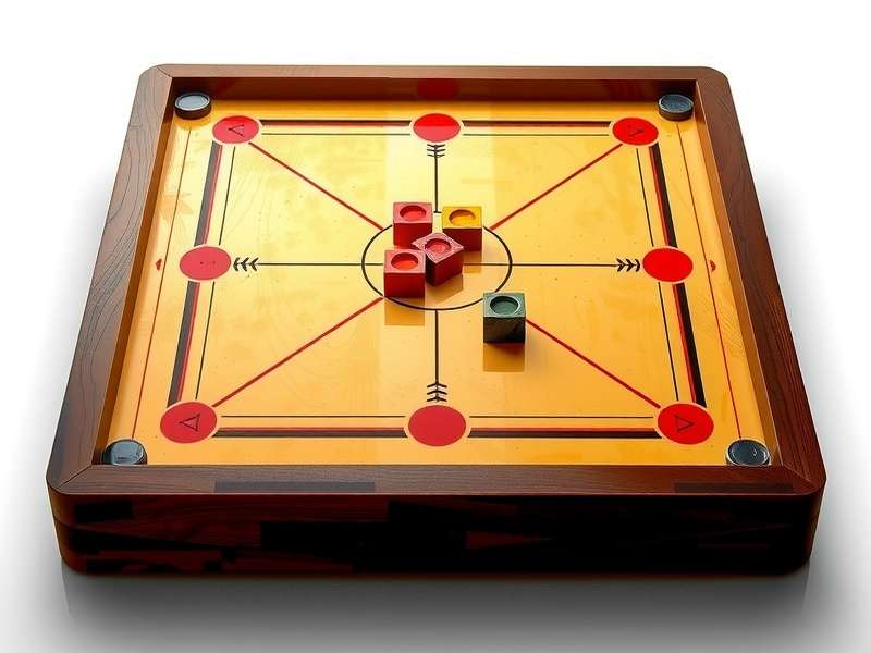 Competitive Carrom Board match in progress