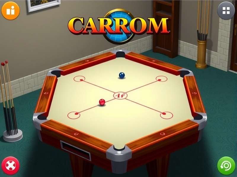 Carrom Pool Game Board with Discs
