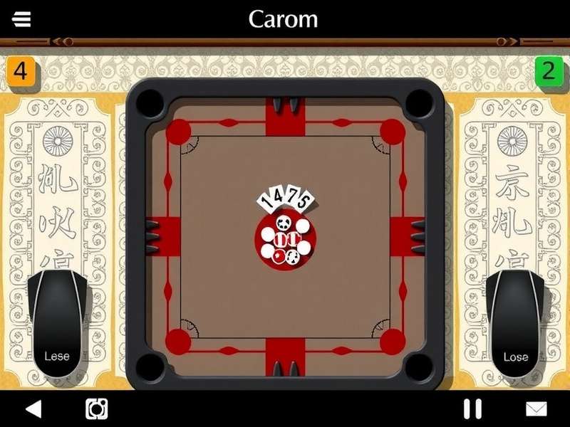 Intense competitive Carrom Pool match in progress