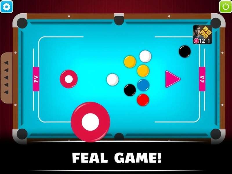 Carrom Pool Game Interface on PC Screen showing emulator controls