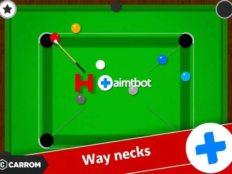 Carrom Pool board with striker and pieces