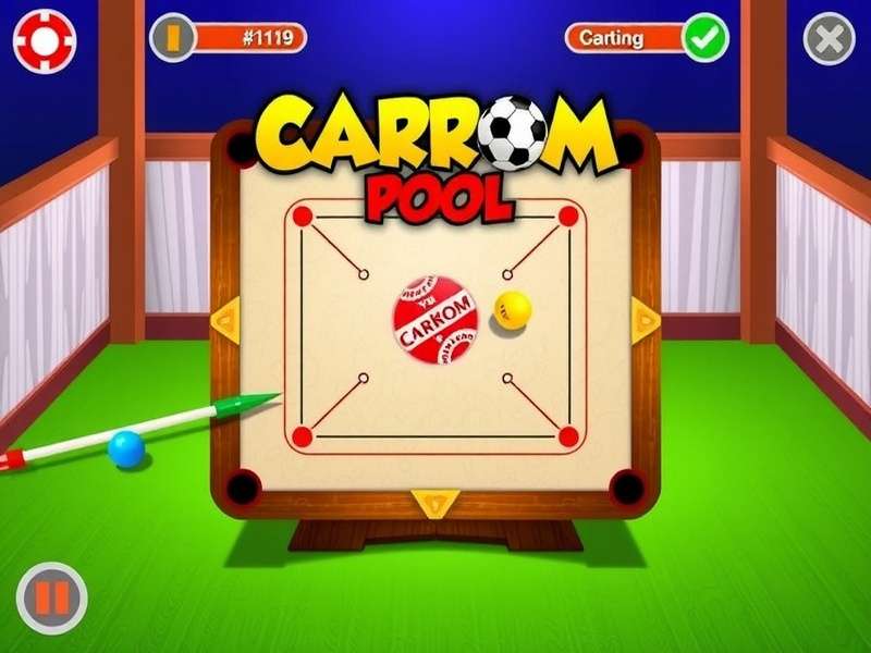Carrom Pool Game Interface on Mobile Device
