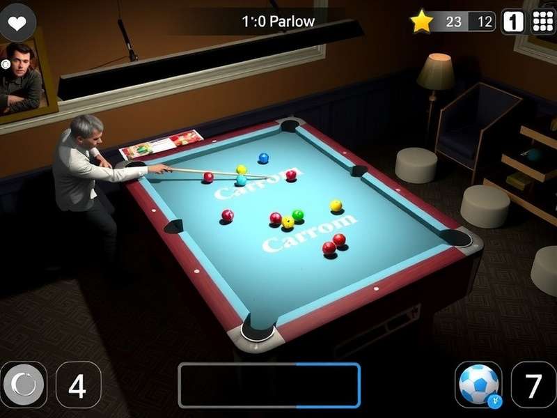 Professional Carrom Pool gameplay in action