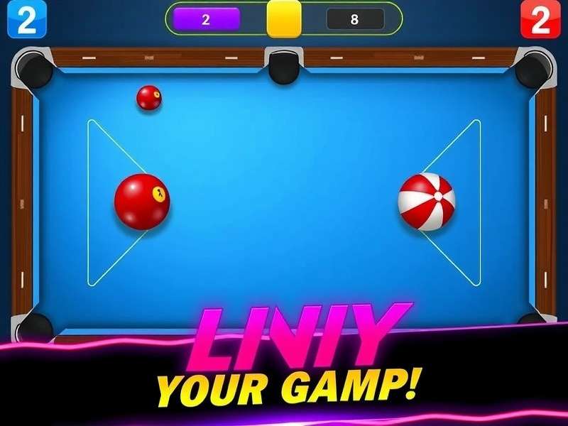 Top-down view of a digital Carrom Pool board with strategic lines and shot trajectories overlaid