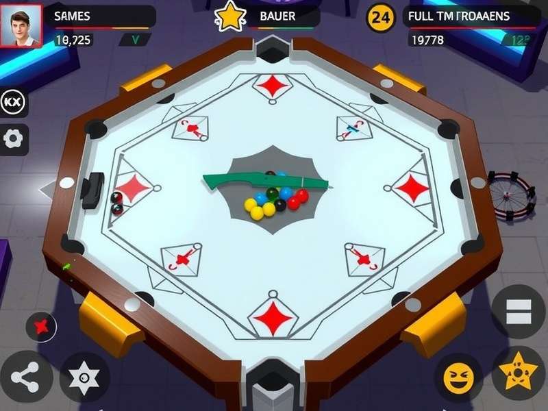 Close-up of a finger positioning for a trick shot on a carrom board