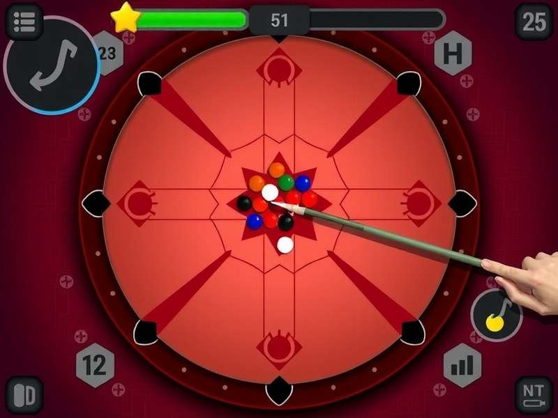 Carrom Pool Disc Game Mod interface showing advanced gameplay