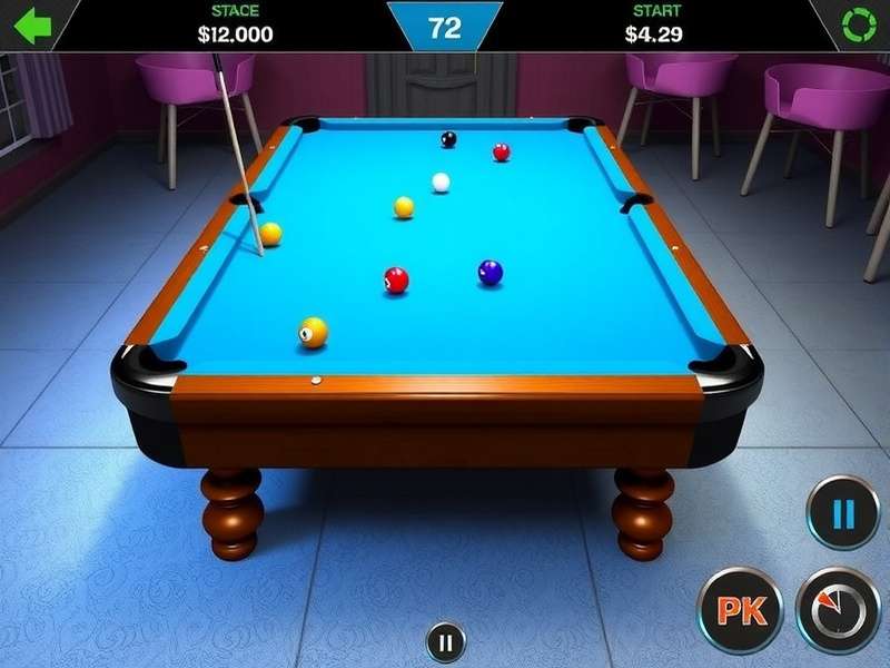 Carrom Pool board with pieces arranged for gameplay