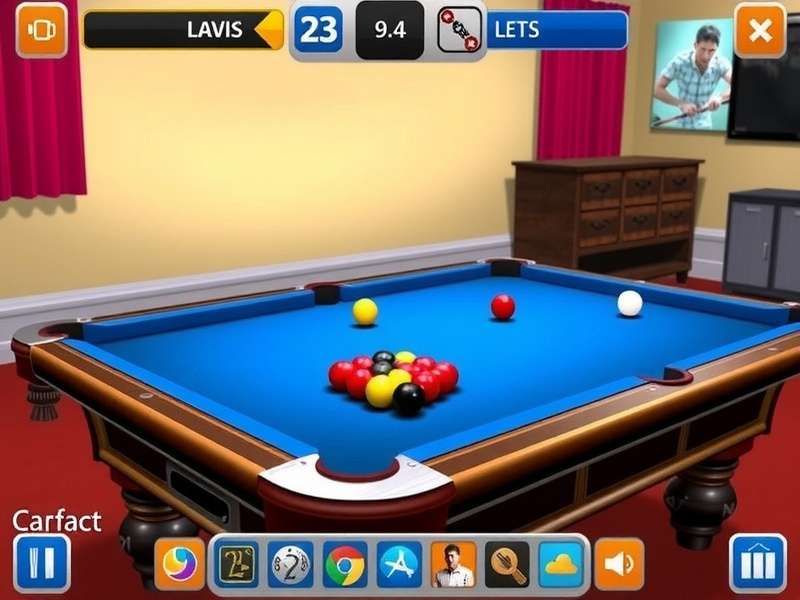 Carrom Pool board setup showing disc arrangement and striker position