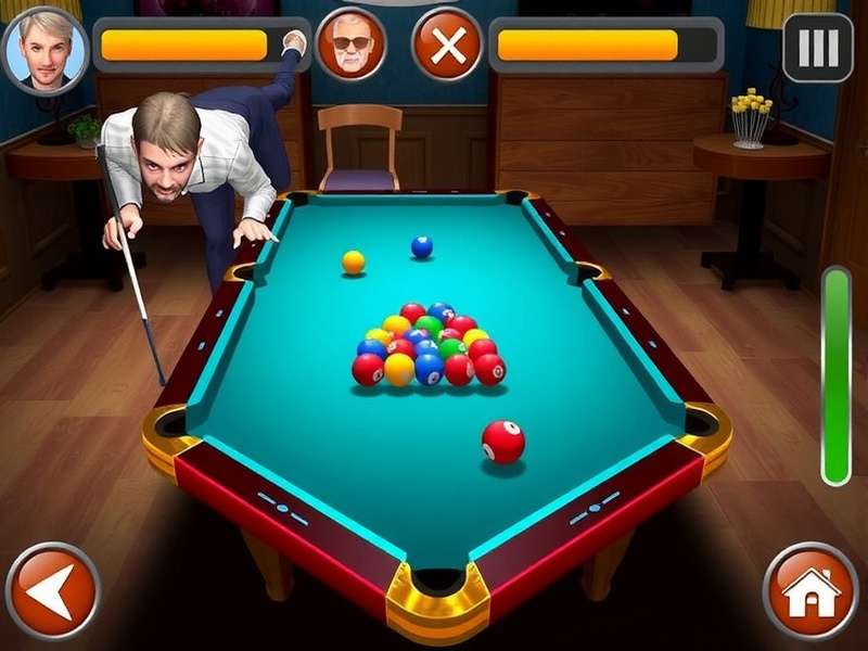 Carrom Pool game board with wooden surface, striker and discs arranged for a match