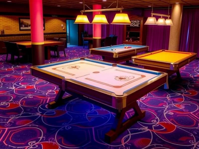 Carrom Pool table anatomy showing discs, striker, queen and pocket holes