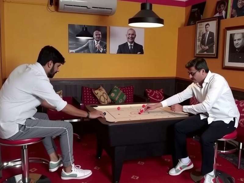 Carrom Pool Delhi Lounge – Trick Shot Arena with traditional Indian carrom board setup and vibrant lounge ambiance