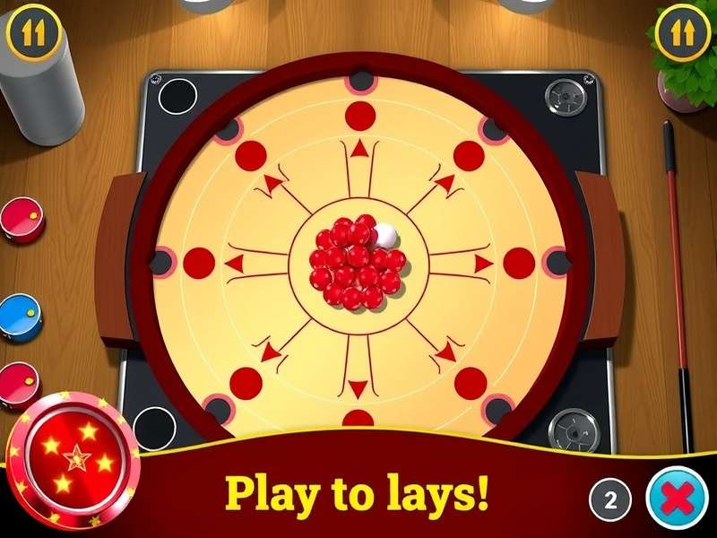 Carrom Pool Disc Game Free — Indian digital carrom board with discs and striker