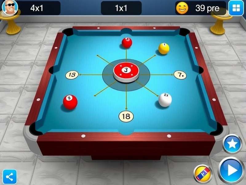 Carrom Pool Disc Game online board layout with discs and queen